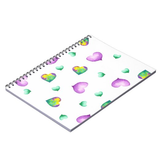 Minimalistisch-Romantisches Wasserfarbenherz-Noteb Notizblock (Linke Seite)