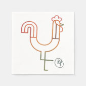 Minimalistisch Rooster Napkins Serviette (Vorderseite)