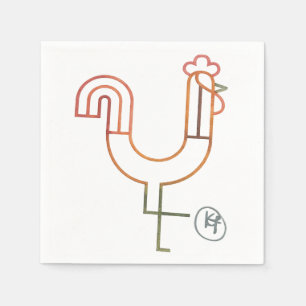 Minimalistisch Rooster Napkins Serviette