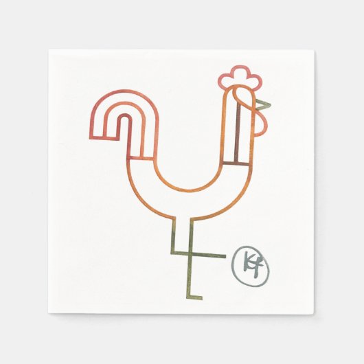 Minimalistisch Rooster Napkins Serviette (Vorderseite)
