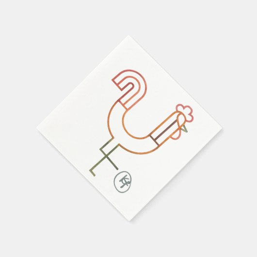 Minimalistisch Rooster Napkins Serviette (Ecke)