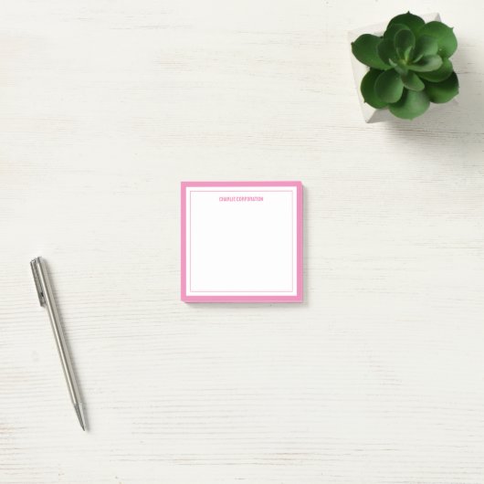 Minimalistisch rosa, 2 Grenzen Post-it Klebezettel (Büro)