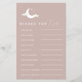 Minimalistisch rosa Babydusche Wünsche für Babyber (Vorderseite)