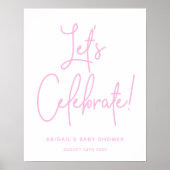 Minimalistisch rosa Begrüßungsdusche feiern Poster (Vorne)
