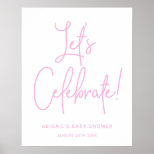 Minimalistisch rosa Begrüßungsdusche feiern Poster