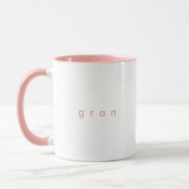 Minimalistisch rosa, benutzerdefinierter Text Grau Tasse