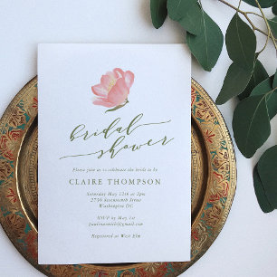 Minimalistisch rosa Blume Brautparty Einladung