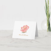 Minimalistisch rosa Blume Personalisiert Dankeskarte (Vorderseite)