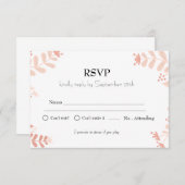 Minimalistisch rosa Blumenmuster Kindergeburtstag  RSVP Karte (Vorne/Hinten)