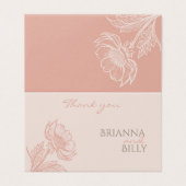 Minimalistisch-Rosa-Blumenzehen Dankeschön-Karte (Außenseite Aufgefaltet)