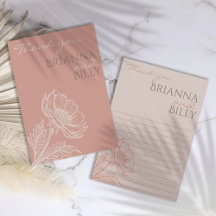 Minimalistisch-Rosa-Blumenzehen Dankeschön-Karte