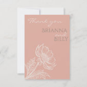 Minimalistisch-Rosa-Blumenzehen Dankeschön-Karte Dankeskarte (Rückseite)