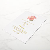 Minimalistisch-Rosa-Blumenzwiebelblume Folieneinladung (Gedreht)