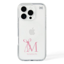 Minimalistisch rosa Bow Initialmonogramm