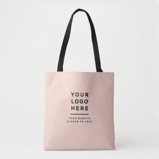 Minimalistisch rosa Braun Logo-Text Tasche (Vorderseite)