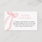 Minimalistisch rosa Coquette Bow Babydusche Begleitkarte (Vorderseite)