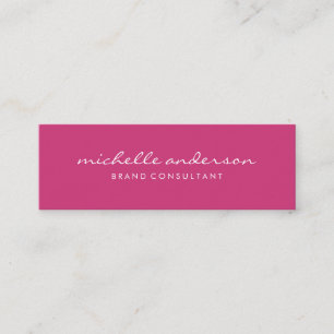 Minimalistisch rosa Cursivtext Mini Visitenkarte