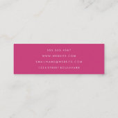 Minimalistisch rosa Cursivtext Mini Visitenkarte (Rückseite)