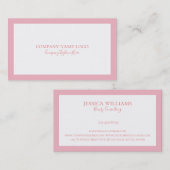 Minimalistisch rosa Grenze auf Weiß Visitenkarte (Vorne/Hinten)