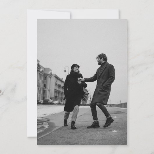 Minimalistisch-Rosa-Grün-Foto-Hochzeit Einladung (Rückseite)