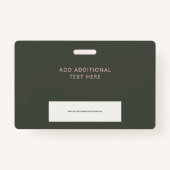 Minimalistisch-Rosa-Grün-Mitarbeiter-Foto-ID-Logo- Ausweis (Rückseite)