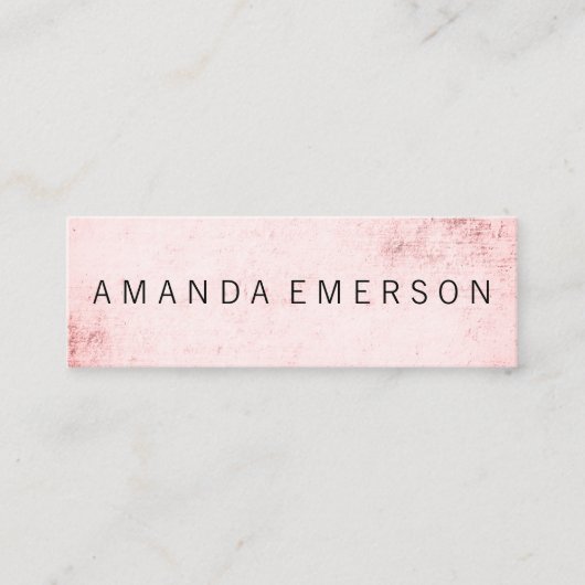 Minimalistisch rosa Grunge Mini Visitenkarte (Vorderseite)