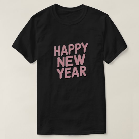 Minimalistisch rosa "Happy New Year" T-Shirt (Design vorne)