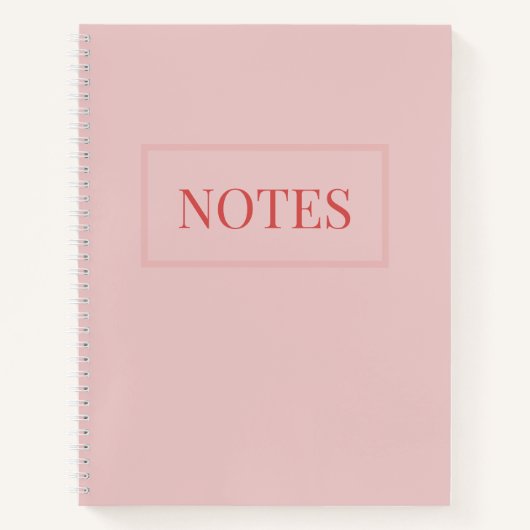Minimalistisch-rosa-komprimiertes Notebook Notizblock (Vorderseite)