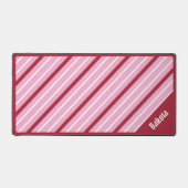 Minimalistisch rosa mit dunkelroten und weißen Str Schreibtischunterlage (Vorderseite)
