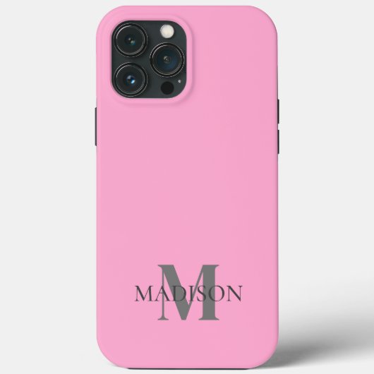 Minimalistisch rosa Mit Monogramm Case-Mate iPhone Hülle (Rückseite)