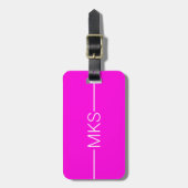 Minimalistisch rosa Mit Monogramm Gepäckmarke Gepäckanhänger (Vorderseite vertikal)