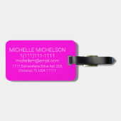 Minimalistisch rosa Mit Monogramm Gepäckmarke Gepäckanhänger (Rückseite horizontal)