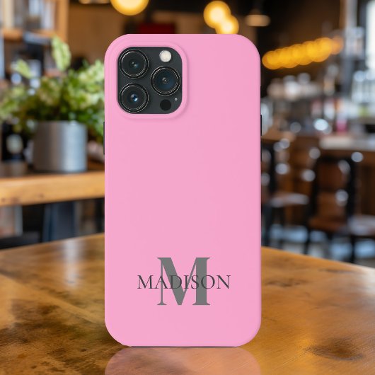 Minimalistisch rosa Mit Monogramm iPhone Hülle