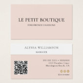 Minimalistisch rosa mit QR-Code (Vorne & Hinten)