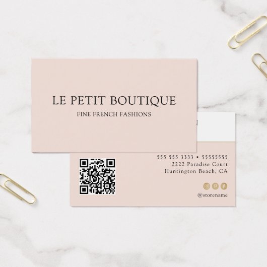 Minimalistisch rosa mit QR-Code (Büro)