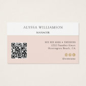 Minimalistisch rosa mit QR-Code (Rückseite)