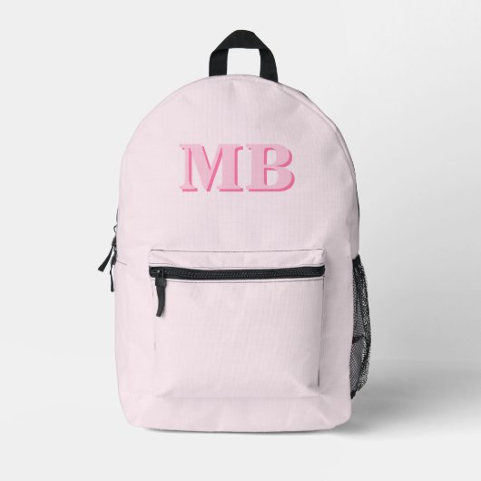 Minimalistisch rosa Modernes Anfangsmonogramm Bedruckter Rucksack (Vorderseite)