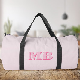 Minimalistisch rosa Modernes Anfangsmonogramm Duffle Bag
