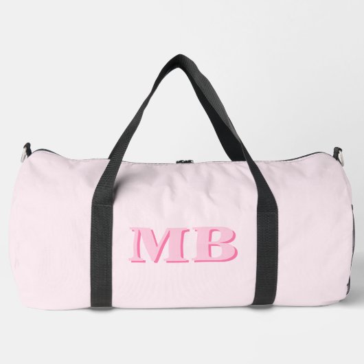 Minimalistisch rosa Modernes Anfangsmonogramm Duffle Bag (Vorderseite)