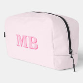 Minimalistisch rosa Modernes Anfangsmonogramm Waschbeutel (Rechte Ecke)