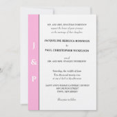 Minimalistisch-Rosa-Monogramm Einladung (Vorderseite)