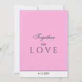 Minimalistisch-Rosa-Monogramm Einladung (Rückseite)