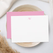 Minimalistisch rosa Monogramm Mitteilungskarte