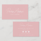 Minimalistisch rosa neutrale Boho Chic Moderne Sch Visitenkarte (Vorne/Hinten)