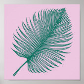 Minimalistisch rosa Palmenblätterblättern Botanisc Poster (Vorne)