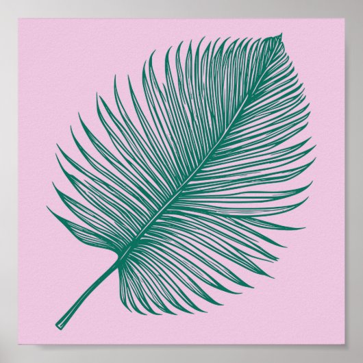 Minimalistisch rosa Palmenblätterblättern Botanisc Poster (Vorne)