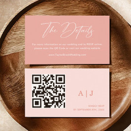 Minimalistisch-rosa-QR-Code-Hochzeitsszenario RSVP Begleitkarte