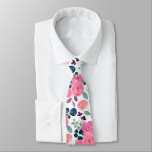 Minimalistisch Rosa Rose Floral Farbe Krawatte