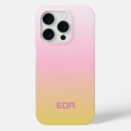 Minimalistisch-rosa und gelbfarbene Monogramm Case-Mate iPhone Hülle