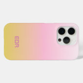 Minimalistisch-rosa und gelbfarbene Monogramm Case-Mate iPhone Hülle (Rückseite (Horizontal))